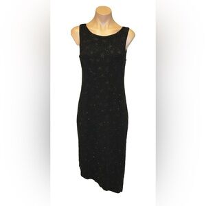 Elegant Black Sleeveless Midi Dress